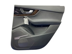2017-2019 Audi Q7 Black Door Interior Trim Panel with Wood Applique - Rear, Right (Passenger) (Used OEM)