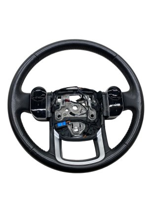 2013-2021 Land Rover Range Rover Silver Leather Wrapped Heated Sport Steering Wheel with Paddle Shifters (Used OEM)