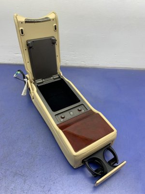 2009-2012 Lexus LS600h Tan Center Armrest with Heated Seat Control Module - Rear (Used OEM)