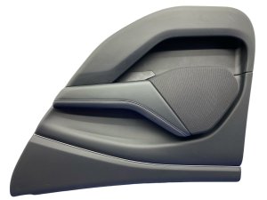 2021-2025 Ford Mustang Mach-E Black Onyx Leather Door Interior Trim Panel - Rear, Right (Passenger) (Used OEM)