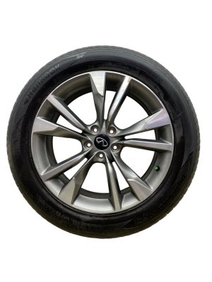 2022-2025 INFINITI QX60 Silver 20-inch 5 V-Spoke Machined Charcoal Alloy Wheel (Used OEM)