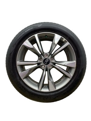 2022-2025 INFINITI QX60 Silver 20-inch 5 V-Spoke Machined Charcoal Alloy Wheel (Used OEM)