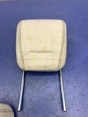 2013-2016 Mercedes-Benz GL550 White Seat Headrest Assembly Set - Rear, Left (Driver) (Used OEM)