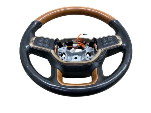 2019-2022 Ram 1500 Black Heated Leather and Wood Steering Wheel (Used OEM)