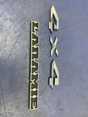 2019-2026 Ram 1500 Laramie 4x4 Tailgate Emblem Nameplate Set (Used OEM)