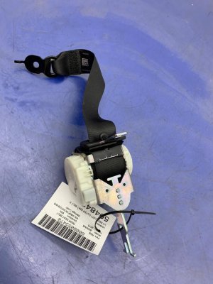 2011-2016 BMW 528i Black Outer Seat Belt Assembly - Rear, Left (Driver) (Used OEM)