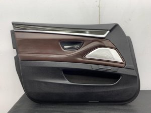 2011-2016 BMW 535i Brown Door Interior Trim Panel with Power Window Switches - Front, Left (Driver) (Used OEM)