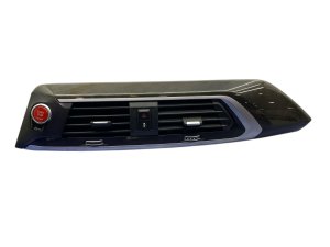 2020-2021 BMW X3 Center Dash Air Vent Grille Outlet with Wood Grain Trim and Ignition Switch - Front (Used OEM)