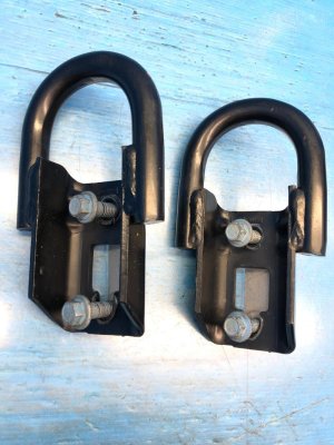 2015-2020 Ford F-150 Black Bumper Tow Hook Set - Front (Used OEM)