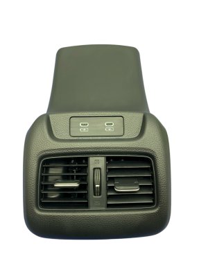 2025 Acura ADX Ebony (Black) Center Console End Cap with Air Vents and USB Ports - Rear (Used OEM)
