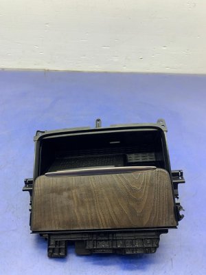 2021-2024 Genesis GV80 Console Storage Compartment with Wood Grain and Charger - Front (Used OEM)