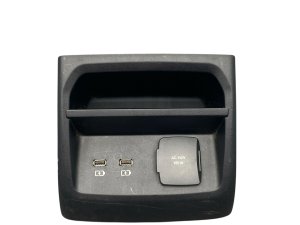 2019-2023 Ford Ranger Black Center Console Trim Panel with Dual USB and 110V Power Outlet - Rear (Used OEM)