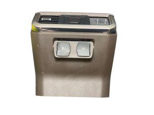 2021-2025 Ford F-150 Java (Brown) Console Trim Panel with Air Vent and Accessory Outlets - Rear (Used OEM)