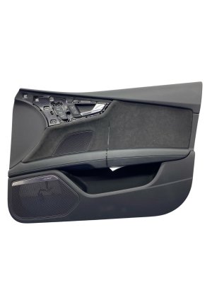 2013-2018 Audi S7 Black Door Interior Trim Panel with Alcantara - Front, Left (Driver) (Used OEM)