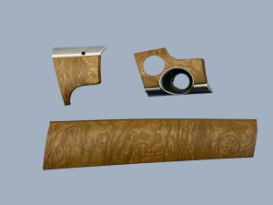 2010-2016 Porsche Panamera Brown Dash Instrument Panel Trim Cover Set - Front (Used OEM)