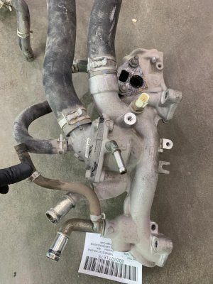 2015-2020 Acura TLX Integrated Thermostat Housing Assembly with Coolant Tubes (Used OEM)