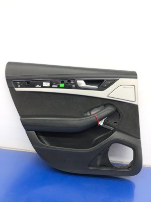 2011-2018 Audi A8 Door Interior Trim Panel with Alcantara Suede - Rear, Left (Driver) (Used OEM)