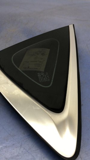 2017-2020 Genesis G80 Chrome Door Quarter Glass with Satin Chrome Trim - Rear, Left (Driver) (Used OEM)