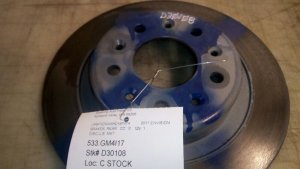 2016-2025 Chevrolet Malibu Black Disc Brake Rotor - Rear (Used OEM)