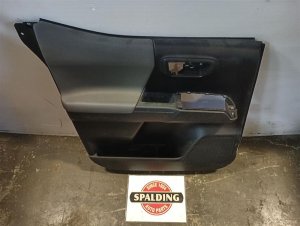 2016-2023 Toyota Tacoma Black Front Door Interior Trim Panel - Rear, Left (Driver) (Used OEM)