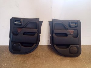 2015-2019 GMC Sierra 2500 HD Black Door Interior Trim Panel - Rear, Left (Driver) (Used OEM)