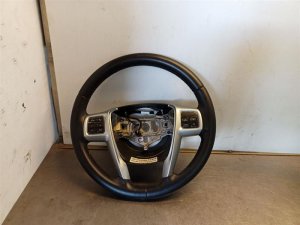 2011-2014 Dodge Charger Black Leather Steering Wheel with Cruise Control Buttons (Used OEM)
