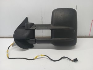 2007-2008 Chevrolet Silverado 3500 HD Black Power Heated Door/Side View Mirror - Left (Driver) (Used OEM)