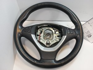 2007-2013 BMW X5 Black Heated Leather Steering Wheel with Controls (Used OEM)