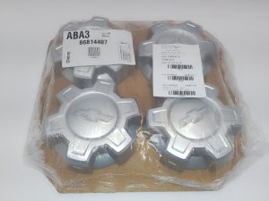 2019-2026 Chevrolet Silverado 1500 Silver 17-Inch Steel Wheel Center Cap Set of 4 (Used OEM)