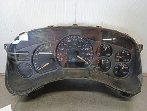 2000-2002 GMC Sierra 1500 6-Gauge Instrument Cluster without Transmission Temperature Gauge (Used OEM)