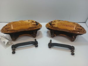 2004-2007 Subaru Impreza Gold Front Brembo Disc Brake Caliper Pair - Left (Driver) (Used OEM)