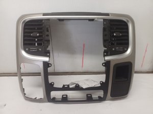 2013-2018 Ram 3500 Silver Radio Instrument Panel Bezel with Vents (Used OEM)