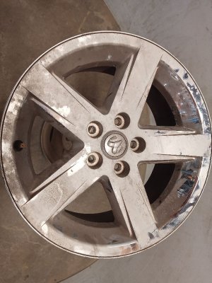 2009-2010 Dodge Ram 1500 Chrome 20x9 5-Spoke Chrome Clad Alloy Wheel (Used OEM)