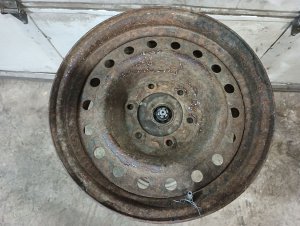 1996-2002 Toyota 4Runner Black 16x7 18-Hole Steel Spare Wheel (Used OEM)