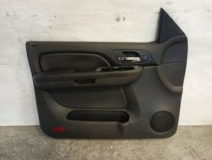 2007-2009 GMC Sierra 2500 HD Black Door Interior Trim Panel - Front, Left (Driver) (Used OEM)