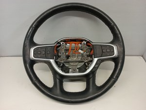 2019-2024 Ram 3500 Black Heated Leather Steering Wheel with Buttons (Used OEM)
