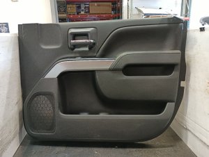 2015-2019 GMC Sierra 2500 HD Black Door Interior Trim Panel - Front, Right (Passenger) (Used OEM)
