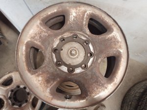2006-2008 Dodge Ram 1500 Chrome 17x8 5-Spoke Chrome Clad Steel Wheel (Used OEM)