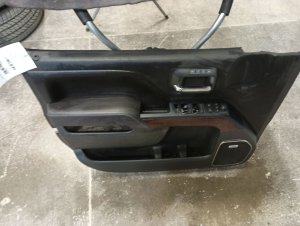 2015-2019 GMC Sierra 2500 HD Black Door Interior Trim Panel - Front, Left (Driver) (Used OEM)