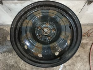 2008-2011 Subaru Impreza Black 16-Inch 10-Hole Steel Wheel (Used OEM)