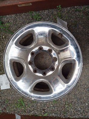 2011-2013 Ram 3500 Chrome 17x8 5-Spoke Chrome Clad Steel Wheel (Used OEM)