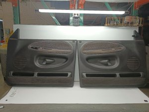 1998-2001 Dodge Ram 1500 Gray Door Interior Trim Panel - Front, Left (Driver) (Used OEM)