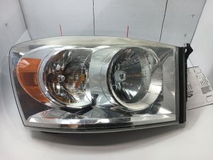 2007-2008 Dodge Ram 1500 Chrome Bezel Headlight Assembly - Right (Passenger) (Used OEM)