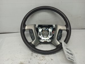 2007-2014 GMC Yukon Brown Leather and Wood Steering Wheel (Used OEM)