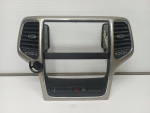 2011-2013 Jeep Grand Cherokee Silver Radio Instrument Panel Bezel with Vents (Used OEM)