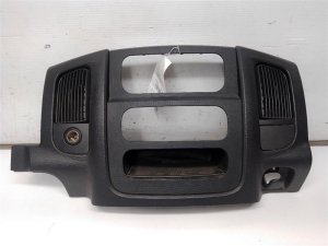 2002-2005 Dodge Ram 1500 Black Radio and Climate Control Instrument Panel Bezel with Vents (Used OEM)