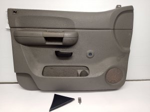 2007-2009 GMC Sierra 2500 HD Gray Door Interior Trim Panel - Front, Right (Passenger) (Used OEM)