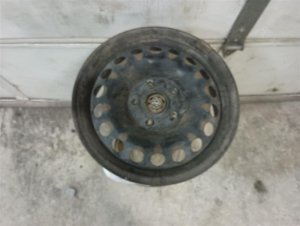 2006-2009 Volkswagen Rabbit Black 15x6 18-Hole Steel Spare Wheel (Used OEM)