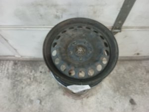 2006-2009 Volkswagen Rabbit Black 15x6 18-Hole Steel Spare Wheel (Used OEM)