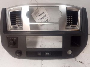 2006-2008 Dodge Ram 1500 Silver Radio and Climate Control Instrument Panel Bezel with Vents (Used OEM)